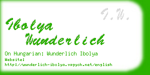 ibolya wunderlich business card